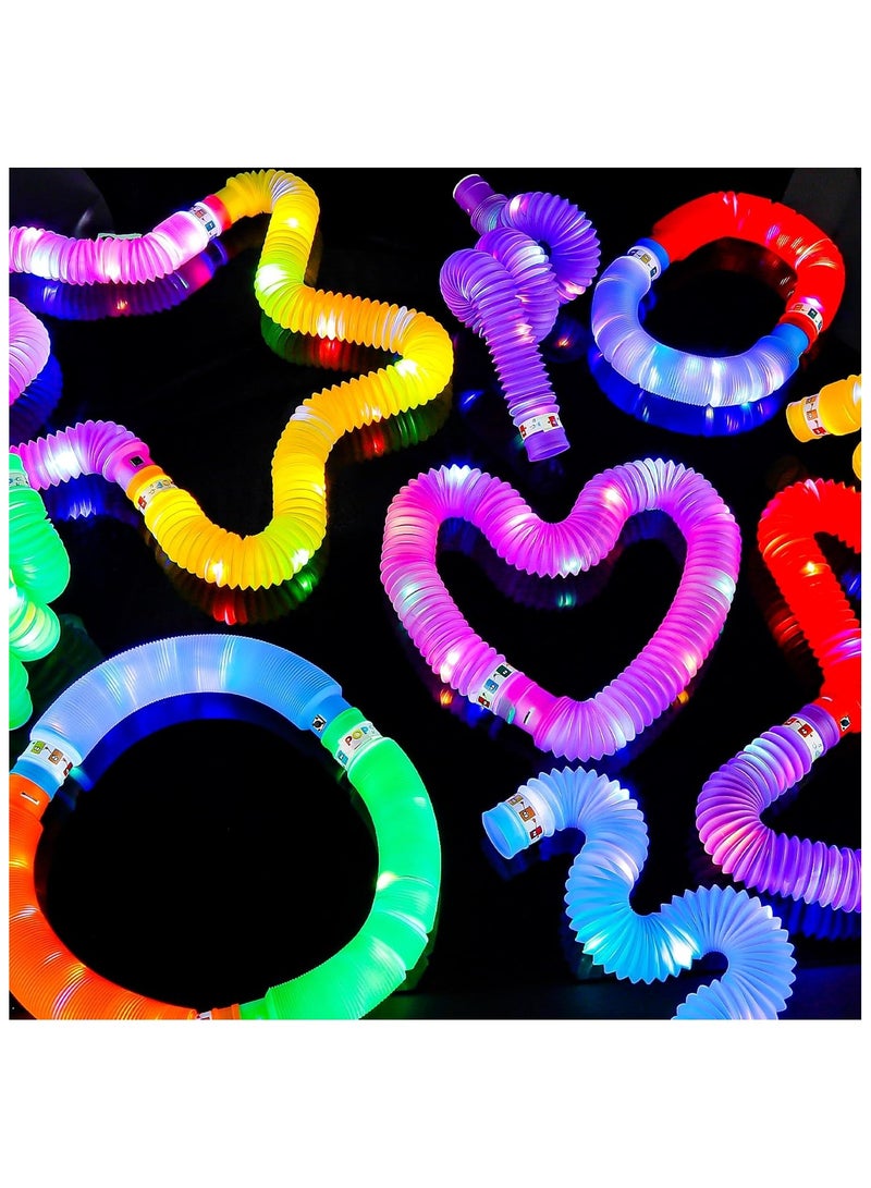 UrChoice LED Light Up Pop TubesGlow Sticks,Glow Necklace & Brancelets Party Favors Decorations, Pull and Stretch Toys for Kids Halloween Christmas Party...